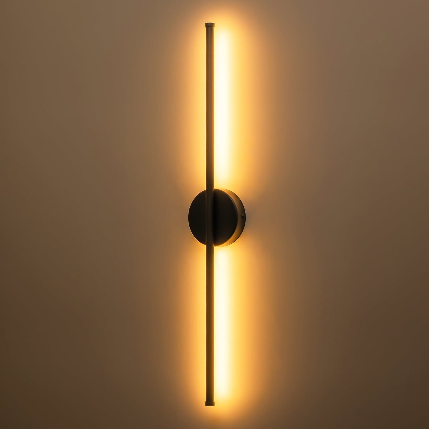 Applique murale linéaire moderne à 1 ampoule, noire/dorée/nickel, à LED, à intensité variable, pour salle de bain