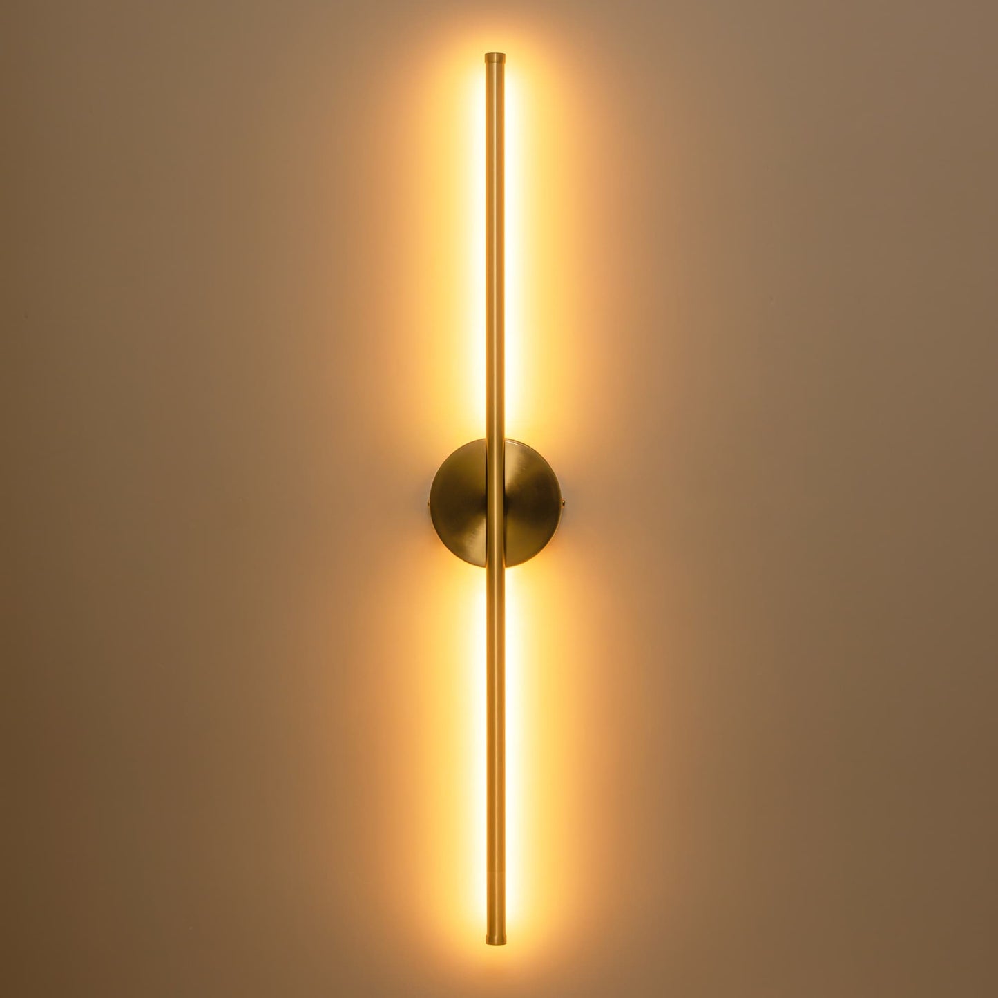 Applique murale linéaire moderne à 1 ampoule, noire/dorée/nickel, à LED, à intensité variable, pour salle de bain