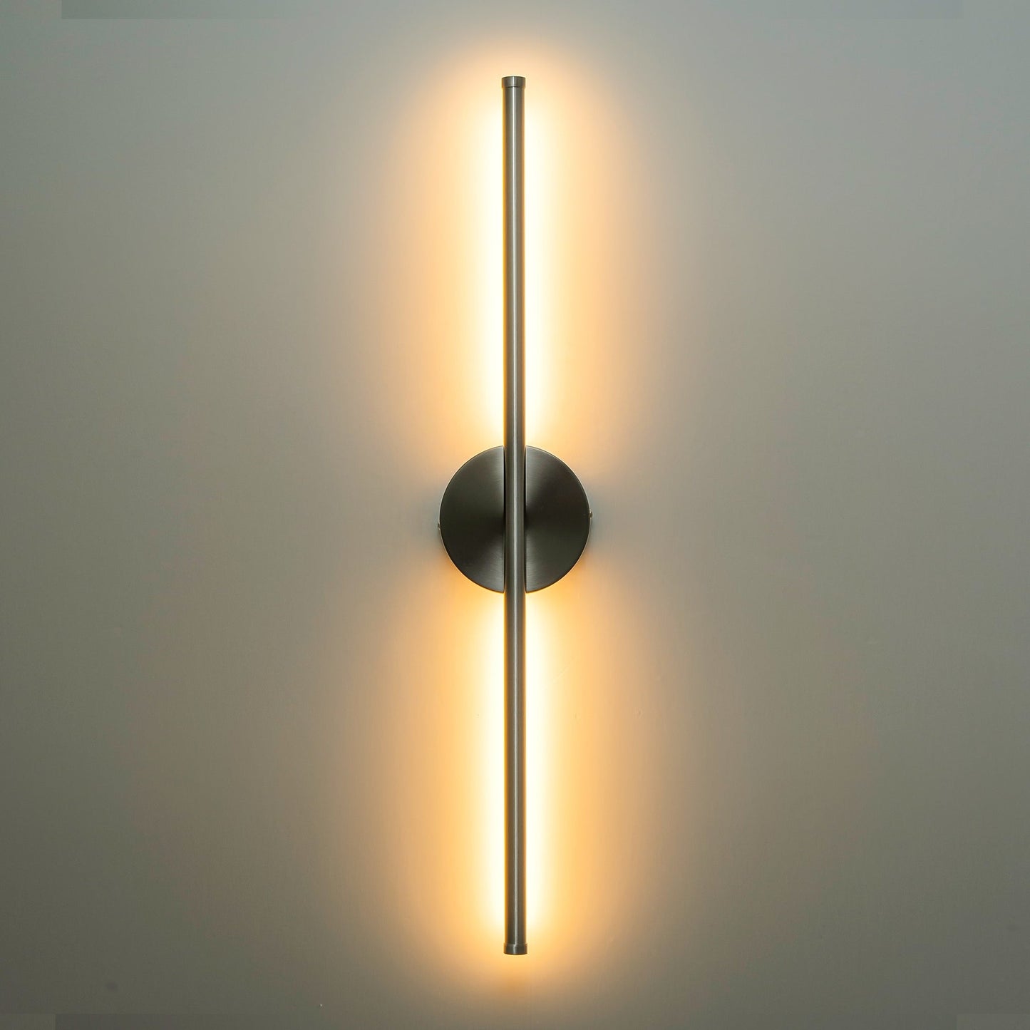 Applique murale linéaire moderne à 1 ampoule, noire/dorée/nickel, à LED, à intensité variable, pour salle de bain