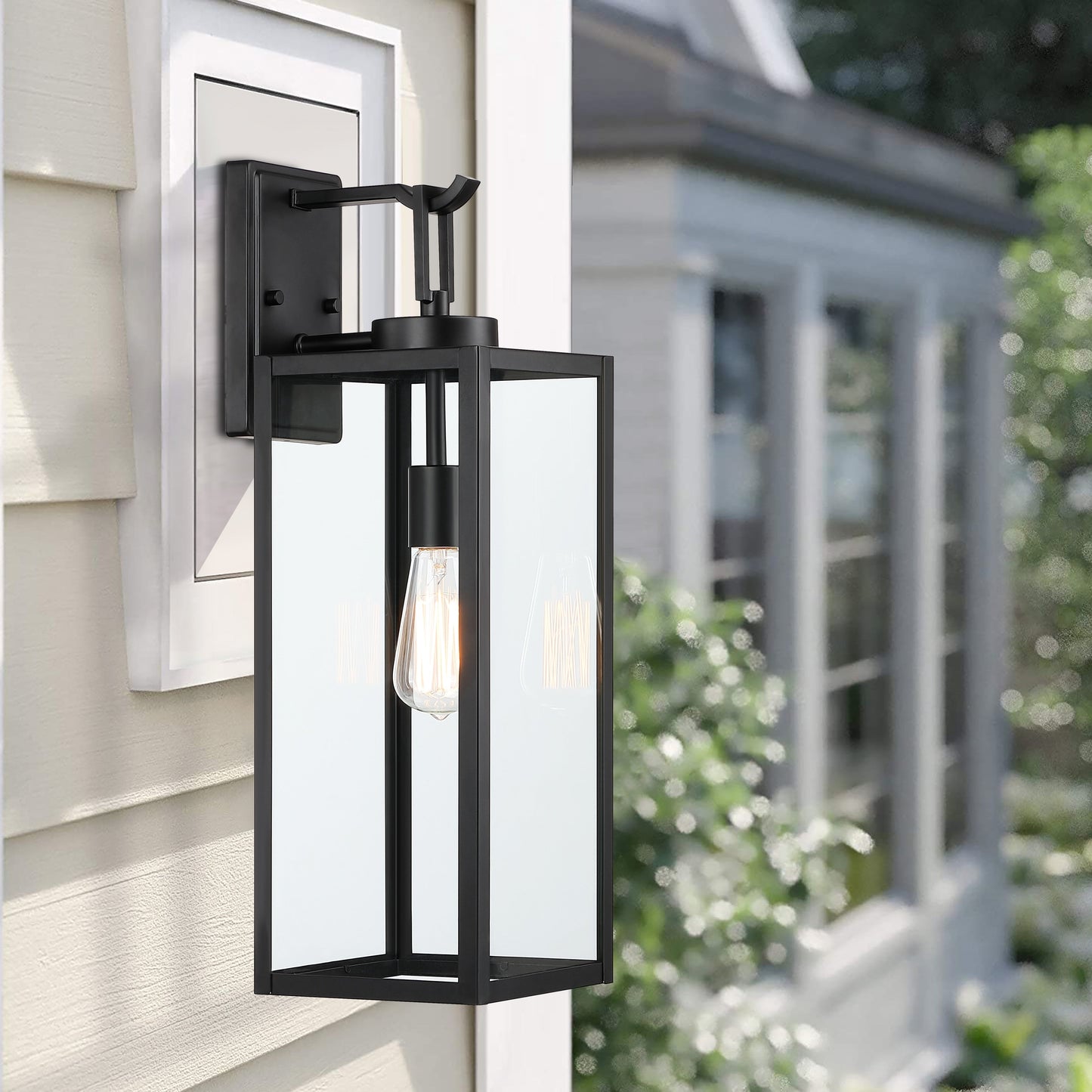 Lanterne murale d'extérieur moderne noire mate à 1 ampoule