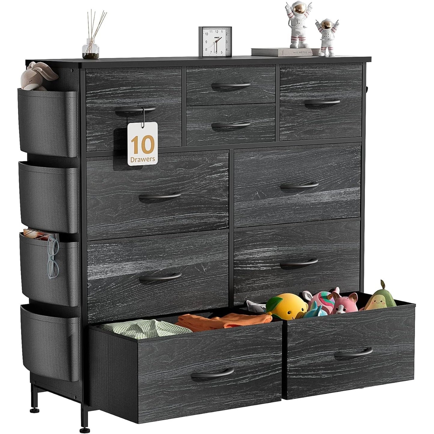 Commode à 10 tiroirs en tissu pour placard de rangement, unité de rangement pour chambre à coucher