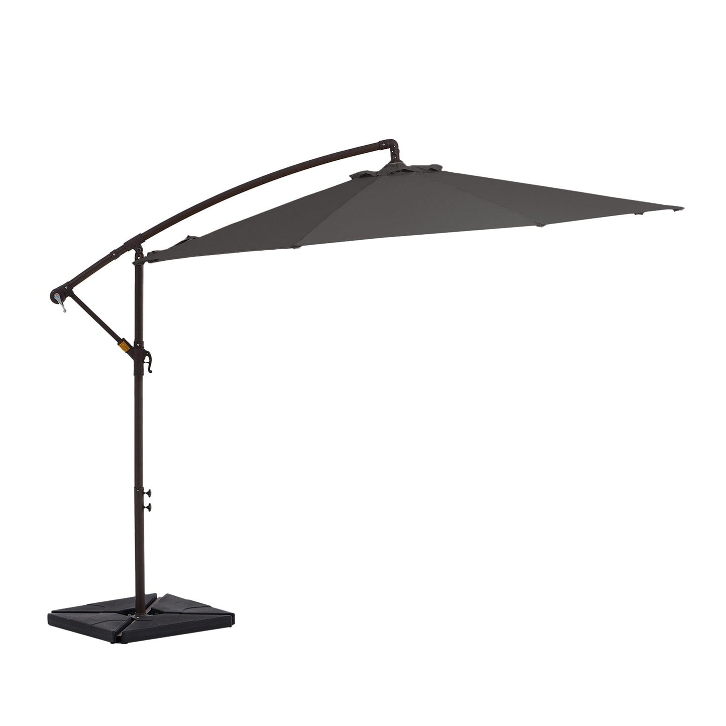 Parasol déporté à manivelle en acier de 10 pieds avec base lestée