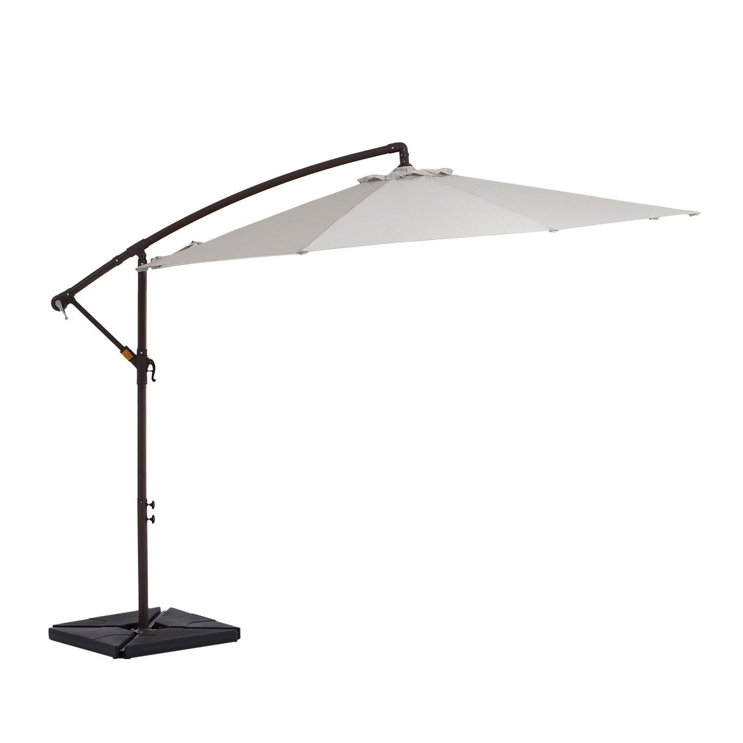 Parasol déporté à manivelle en acier de 10 pieds avec base lestée