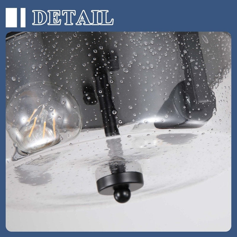 Plafonnier encastré noir à 2 lampes de style ferme - Lot de 2