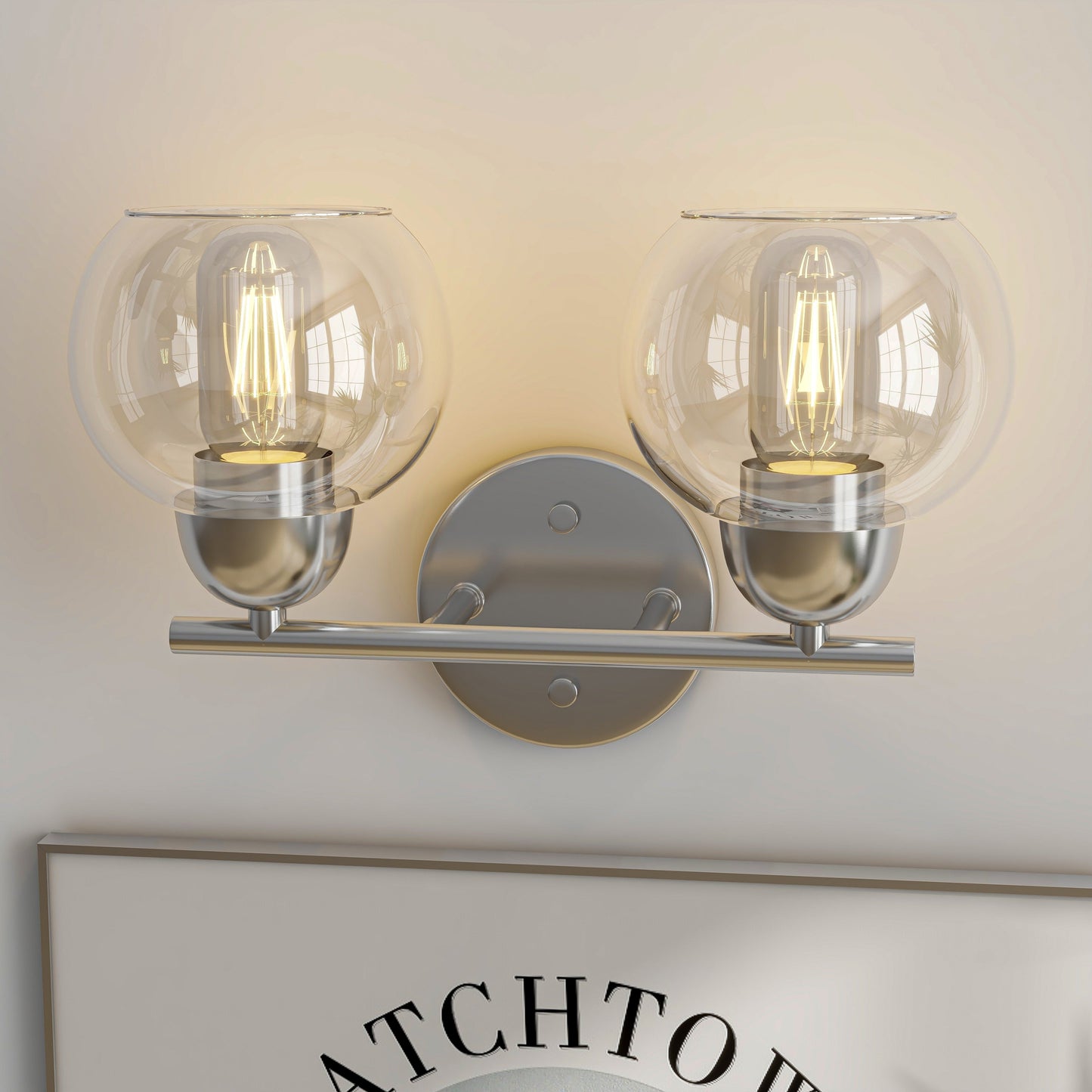 Luminaires de salle de bain vintage à 2 lampes