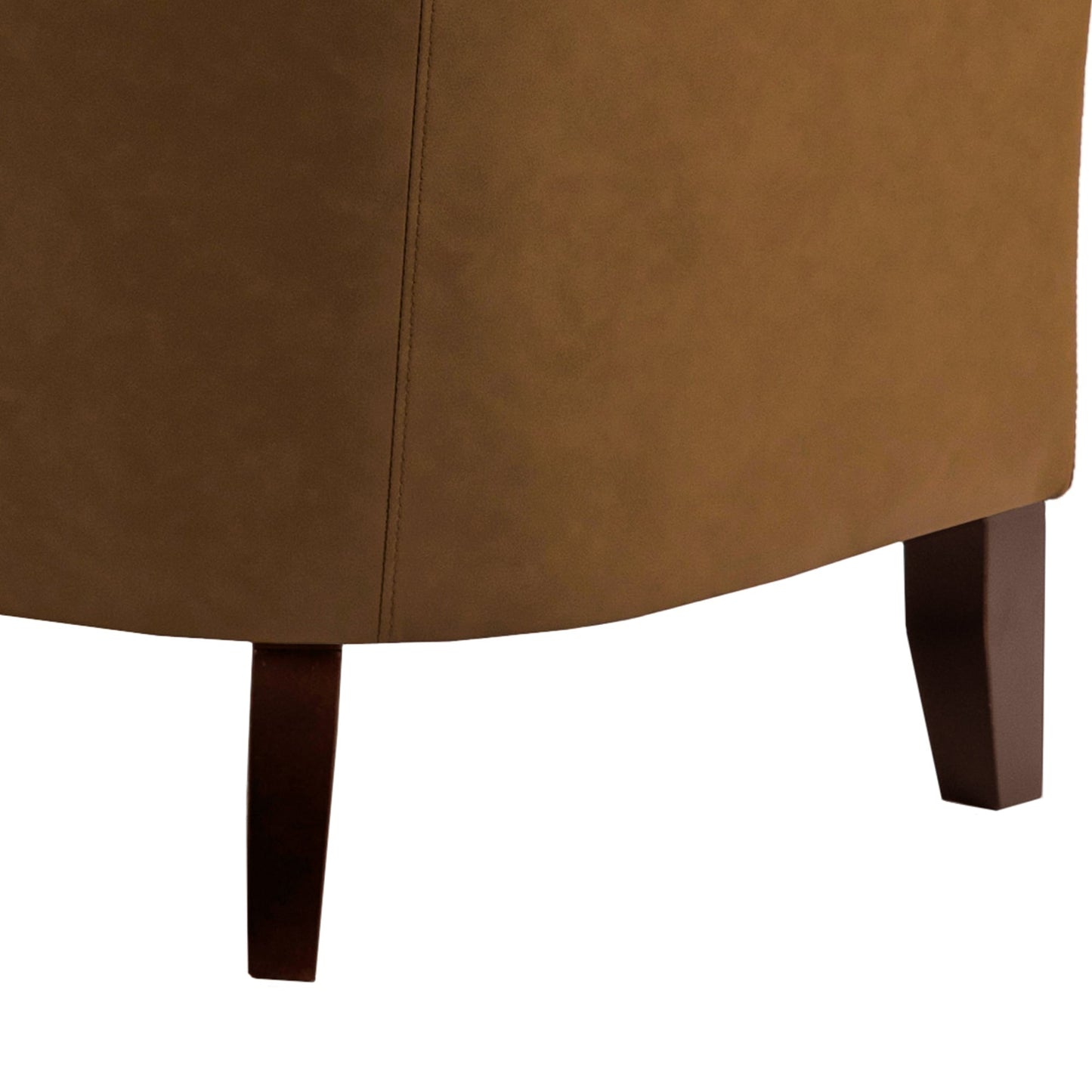 Lot de 2 chaises d'appoint tonneau en cuir vegan de 29 W avec garniture cloutée