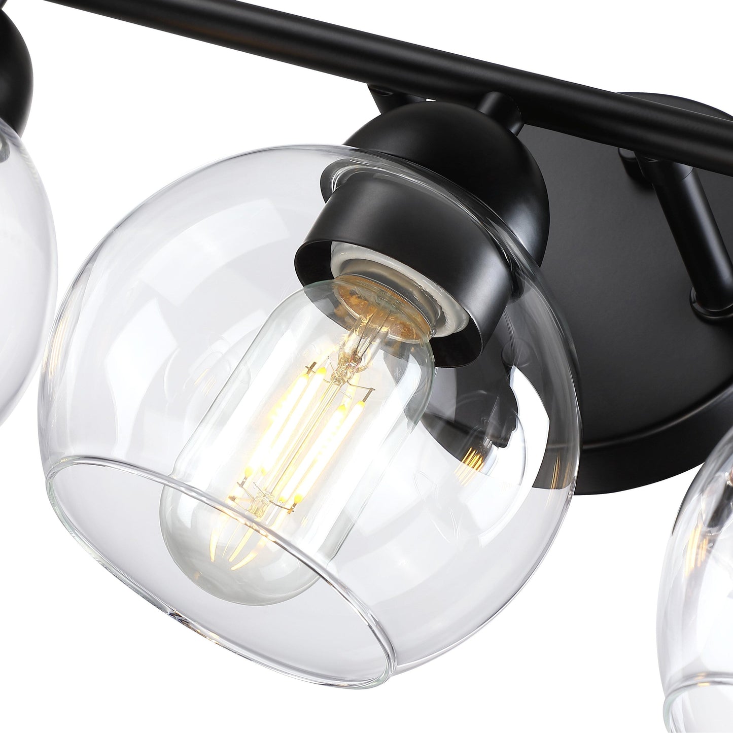 Luminaires de salle de bain ronds en verre à 3 lumières