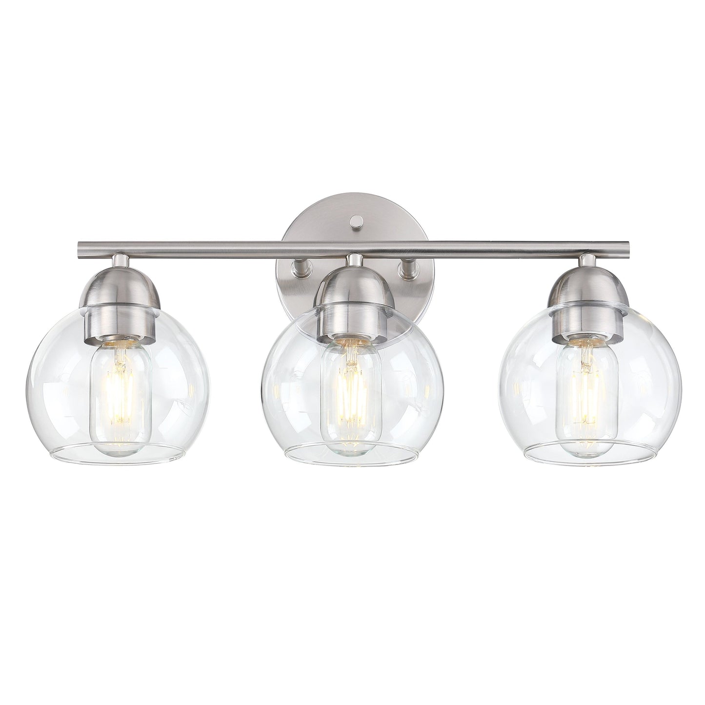 Luminaires de salle de bain ronds en verre à 3 lumières