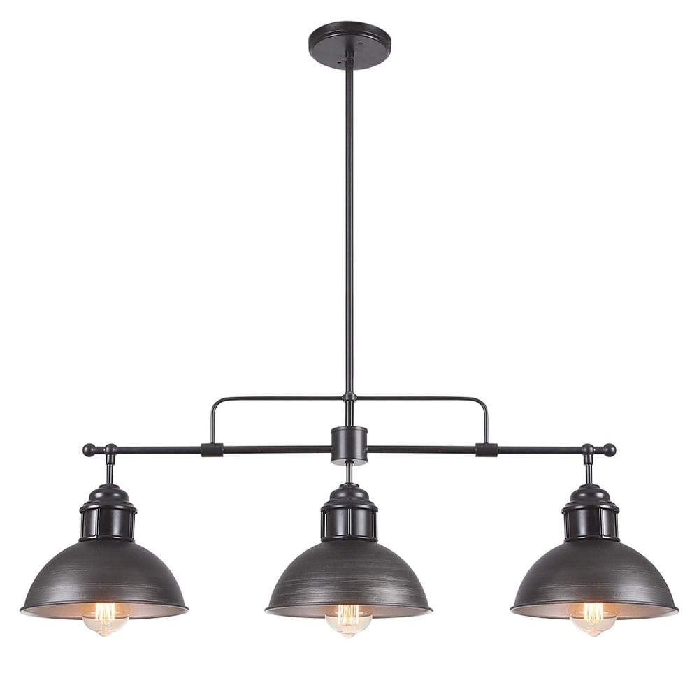 Suspension à 3 lumières en métal style campagnard rétro pour îlot de cuisine