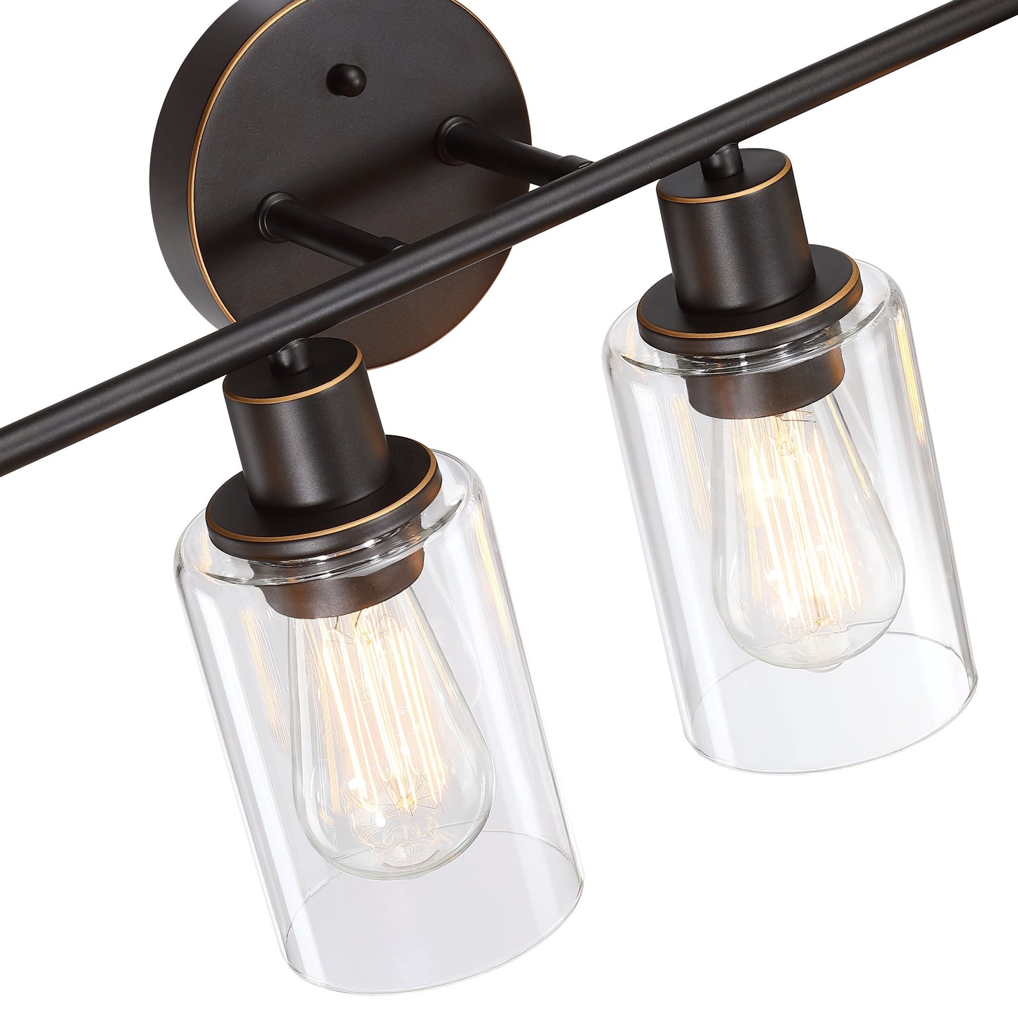 Applique de salle de bain à 4 lampes avec verre transparent