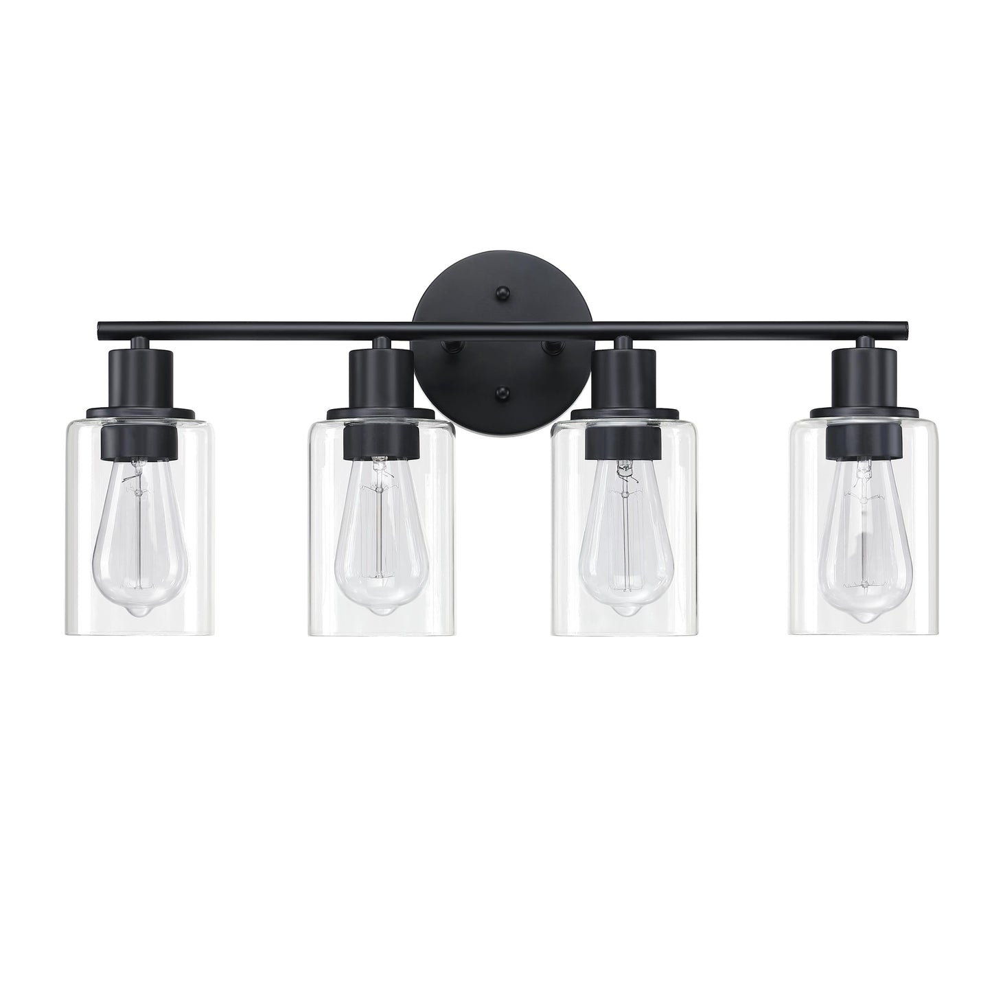 Applique de salle de bain à 4 lampes avec verre transparent