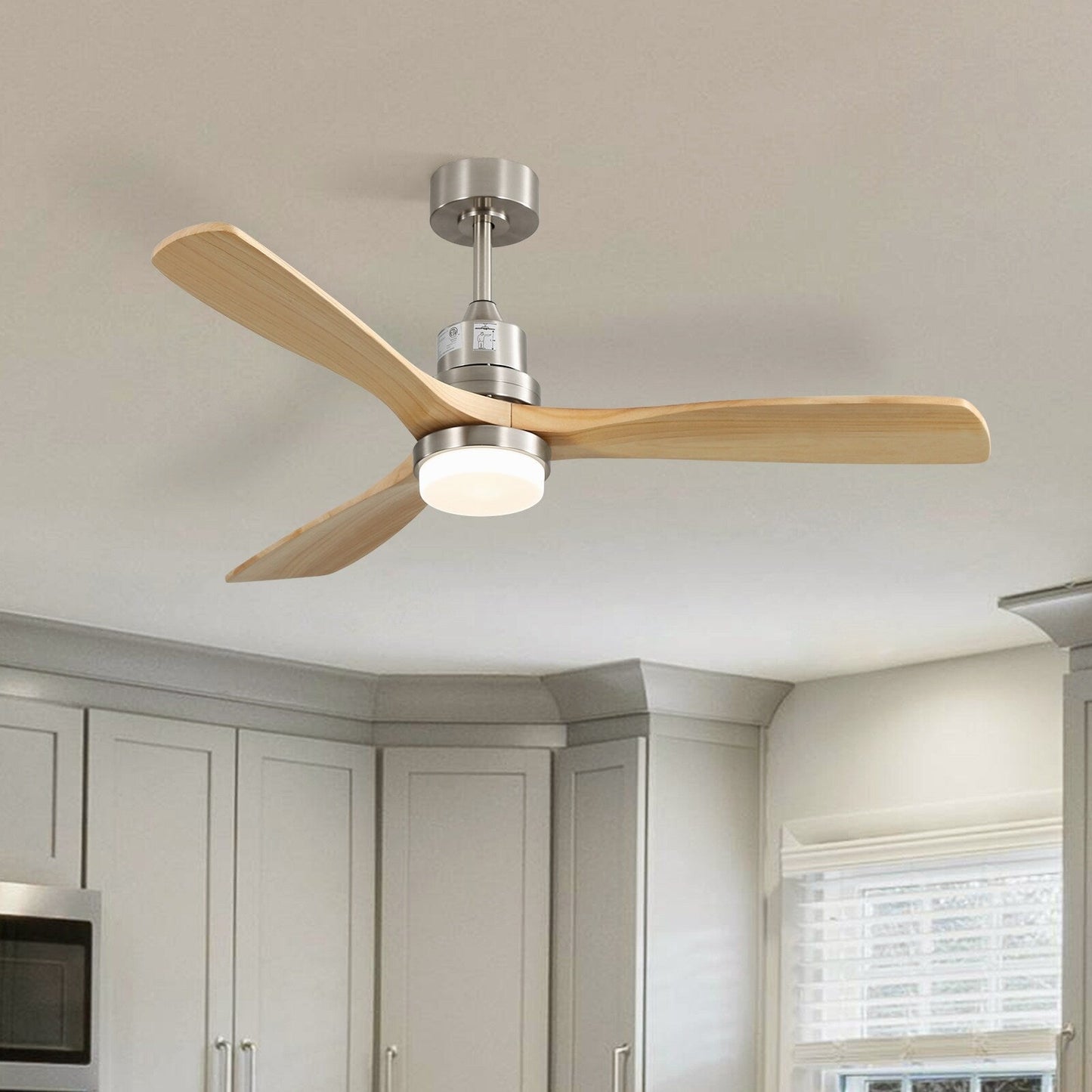 Ventilateur de plafond à LED intégré 48 et 52 pouces avec lumière et télécommande, moteur CC réversible