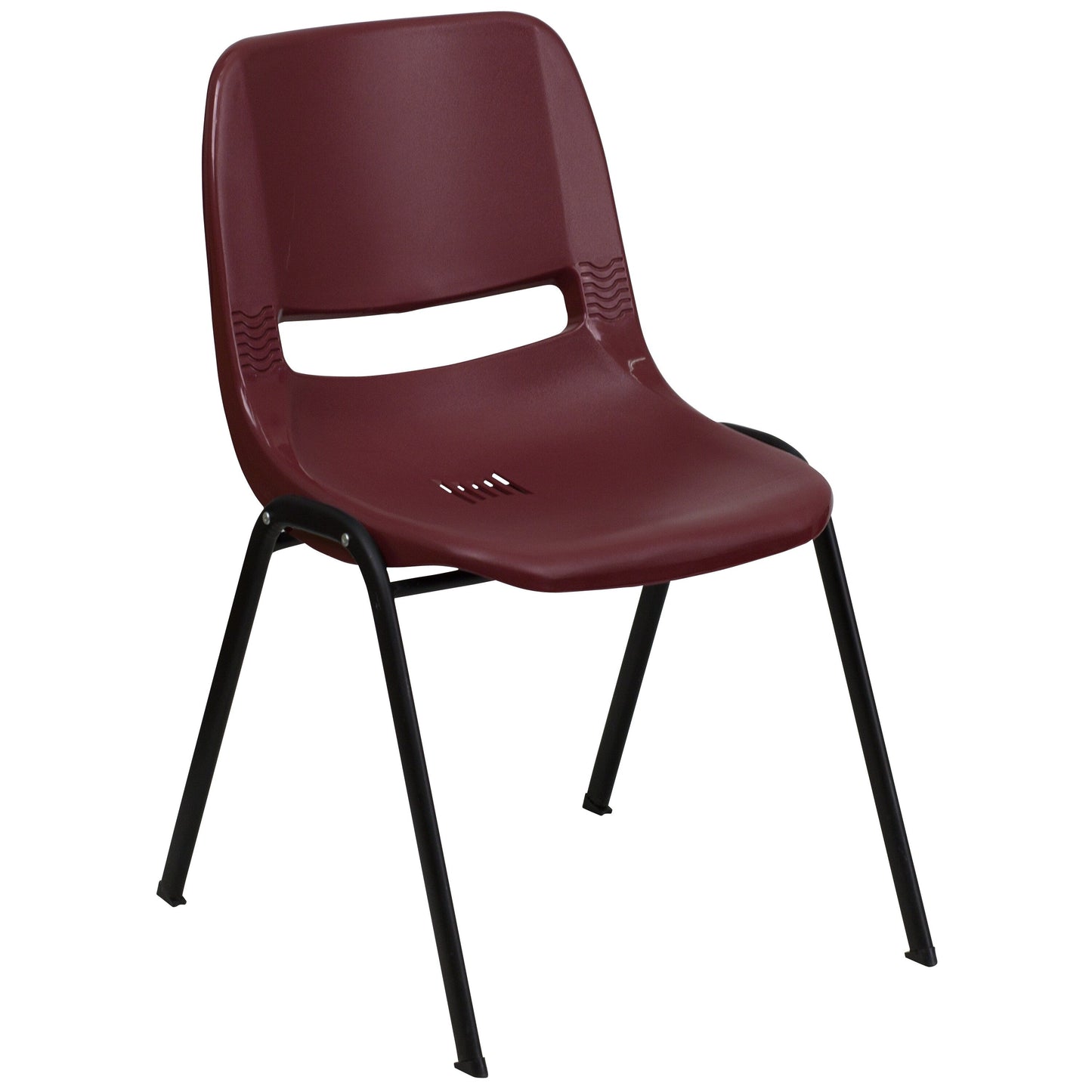 Lot de 5 chaises empilables ergonomiques à coque avec cadre en métal, capacité de charge de 880 lb (23,5 po x 19,25 po x 32 po)