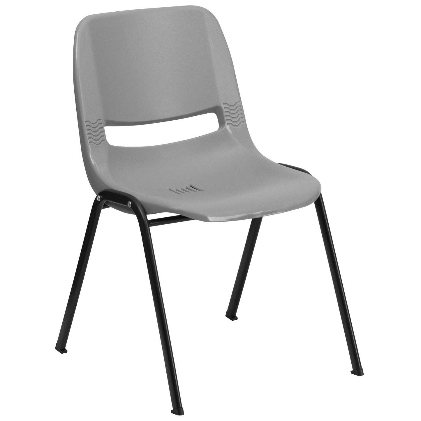 Lot de 5 chaises empilables ergonomiques à coque avec cadre en métal, capacité de charge de 880 lb (23,5 po x 19,25 po x 32 po)