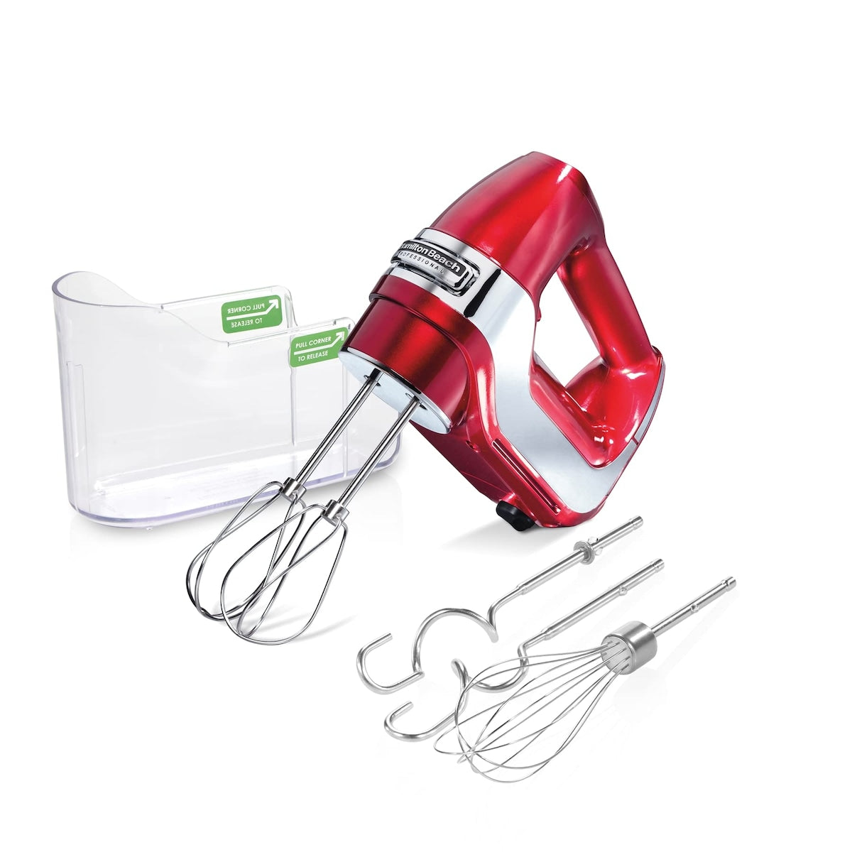 Batteur électrique à main 5 vitesses avec étui de rangement à clipser, QuickBurst, fouets et fouets à fils torsadés en acier inoxydable, menthe (62658)