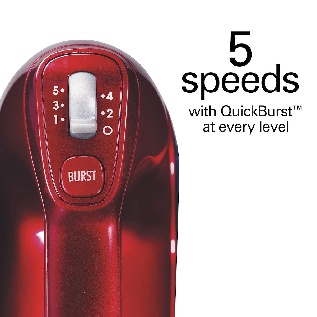 Batteur électrique à main 5 vitesses avec étui de rangement à clipser, QuickBurst, fouets et fouets à fils torsadés en acier inoxydable, menthe (62658)