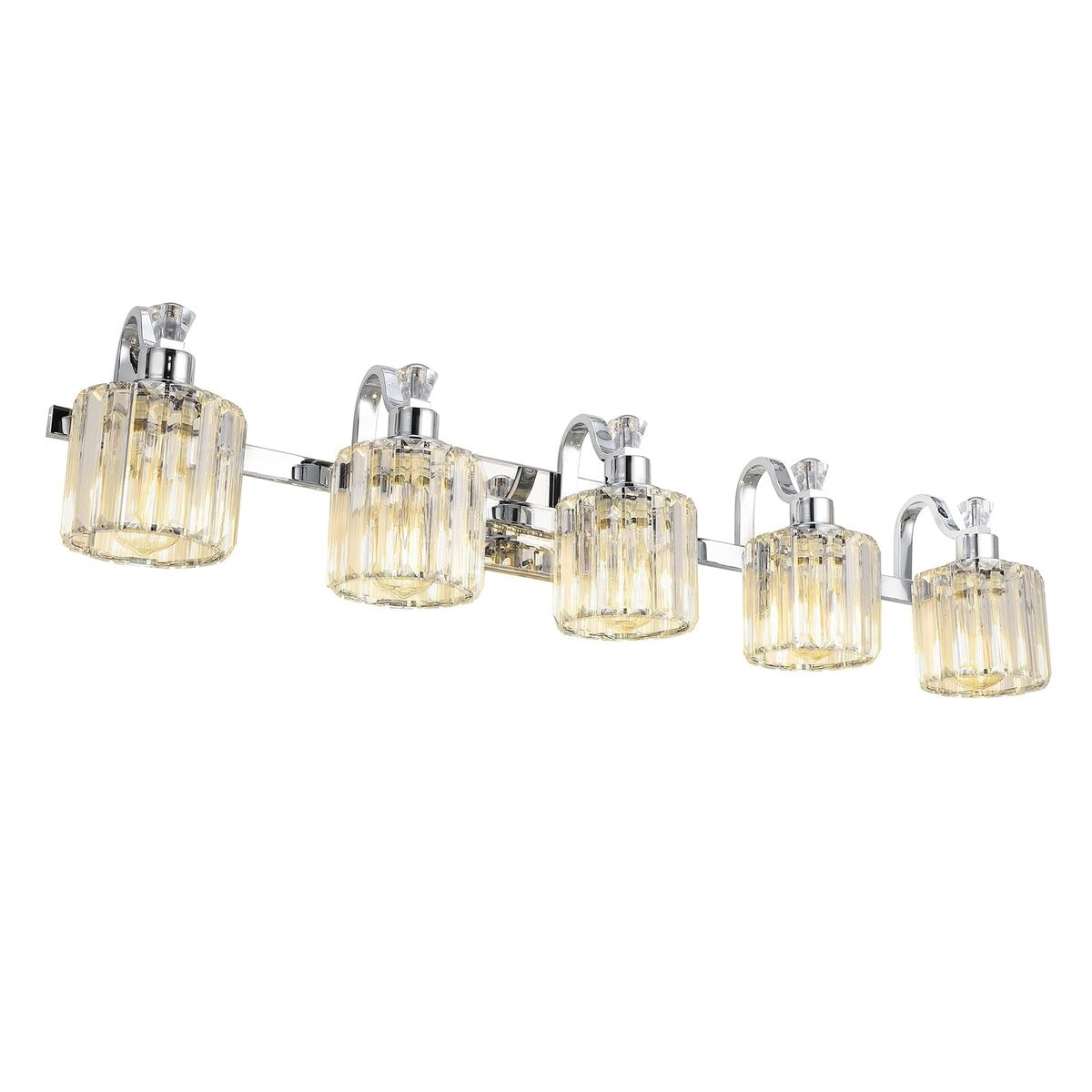 Luminaires de salle de bain modernes en cristal à 5 lumières