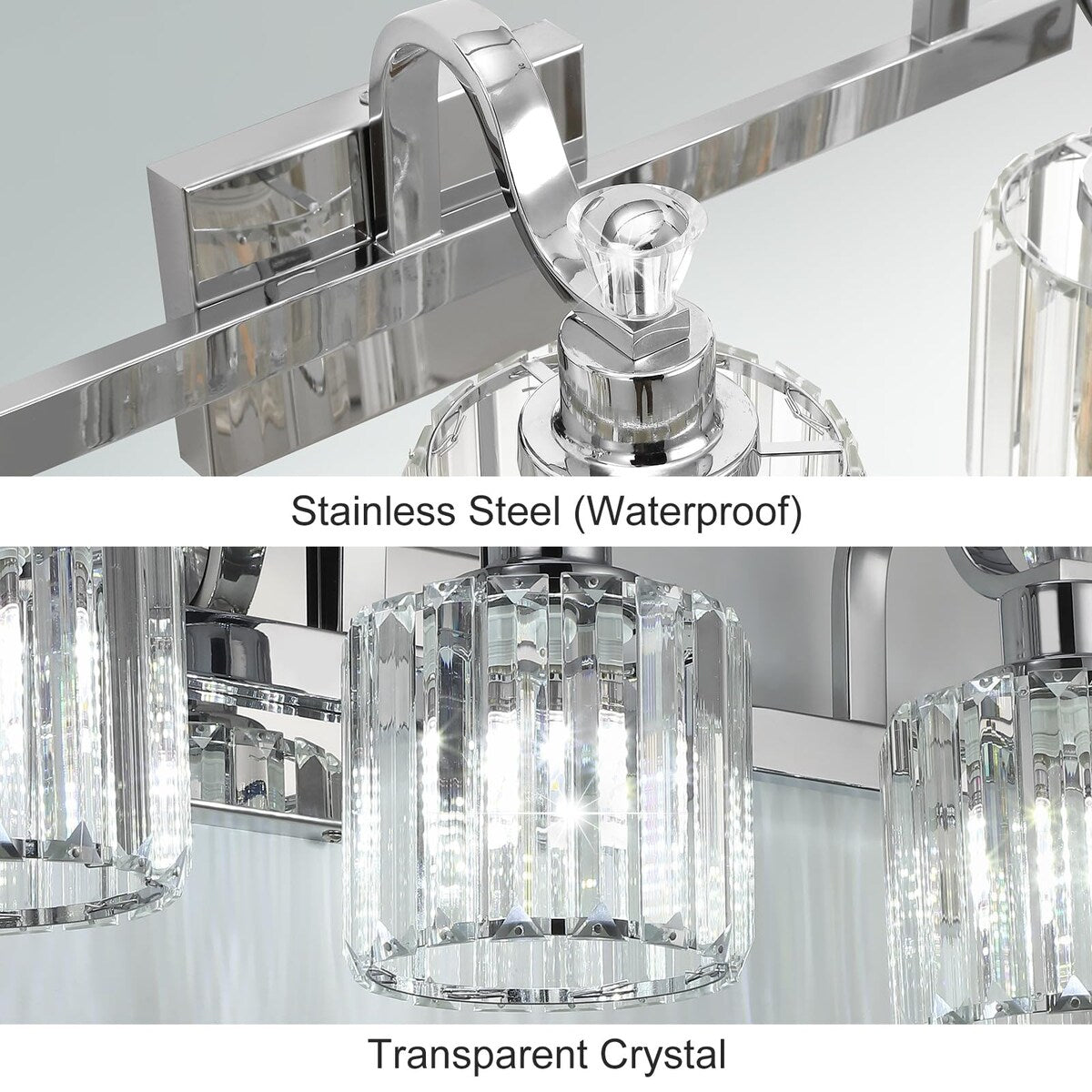 Luminaires de salle de bain modernes en cristal à 5 lumières