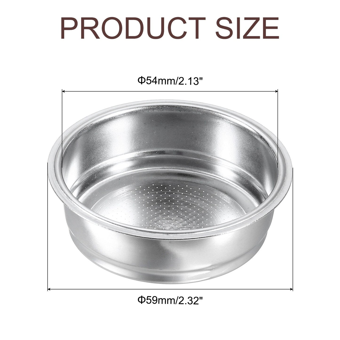 Panier filtre à café 51 mm, bol pour machine à expresso 1 tasse en acier inoxydable - Argent