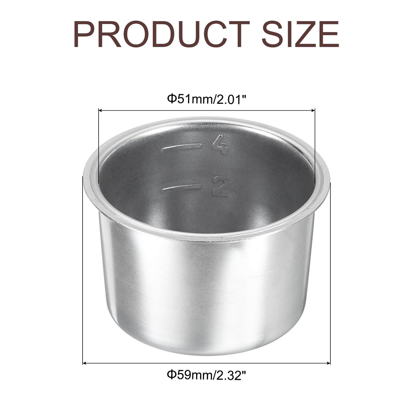 Panier filtre à café 51 mm, bol pour machine à expresso 4 tasses en acier inoxydable - Argent