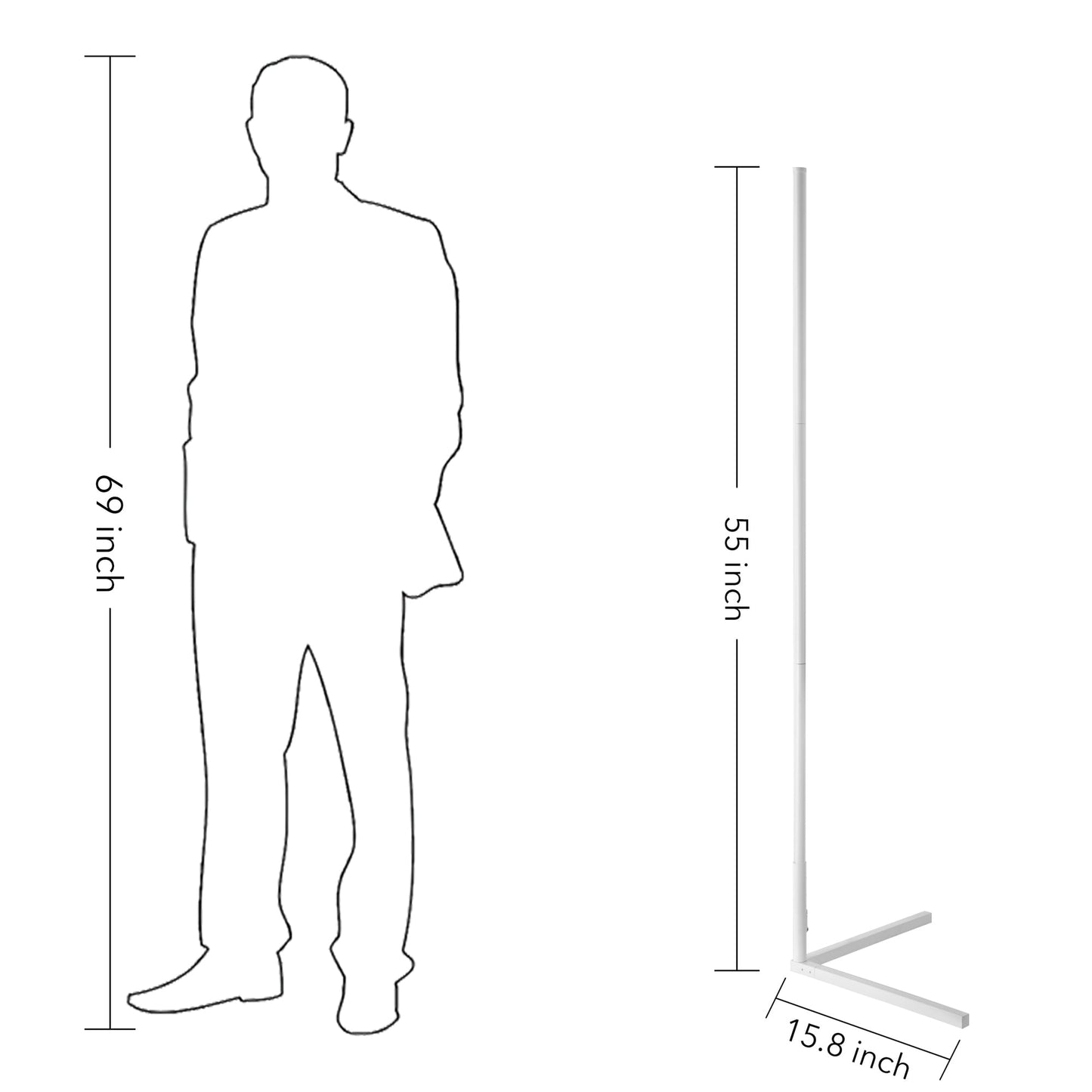 Lampe d'angle en métal RVB 55 LED minimaliste