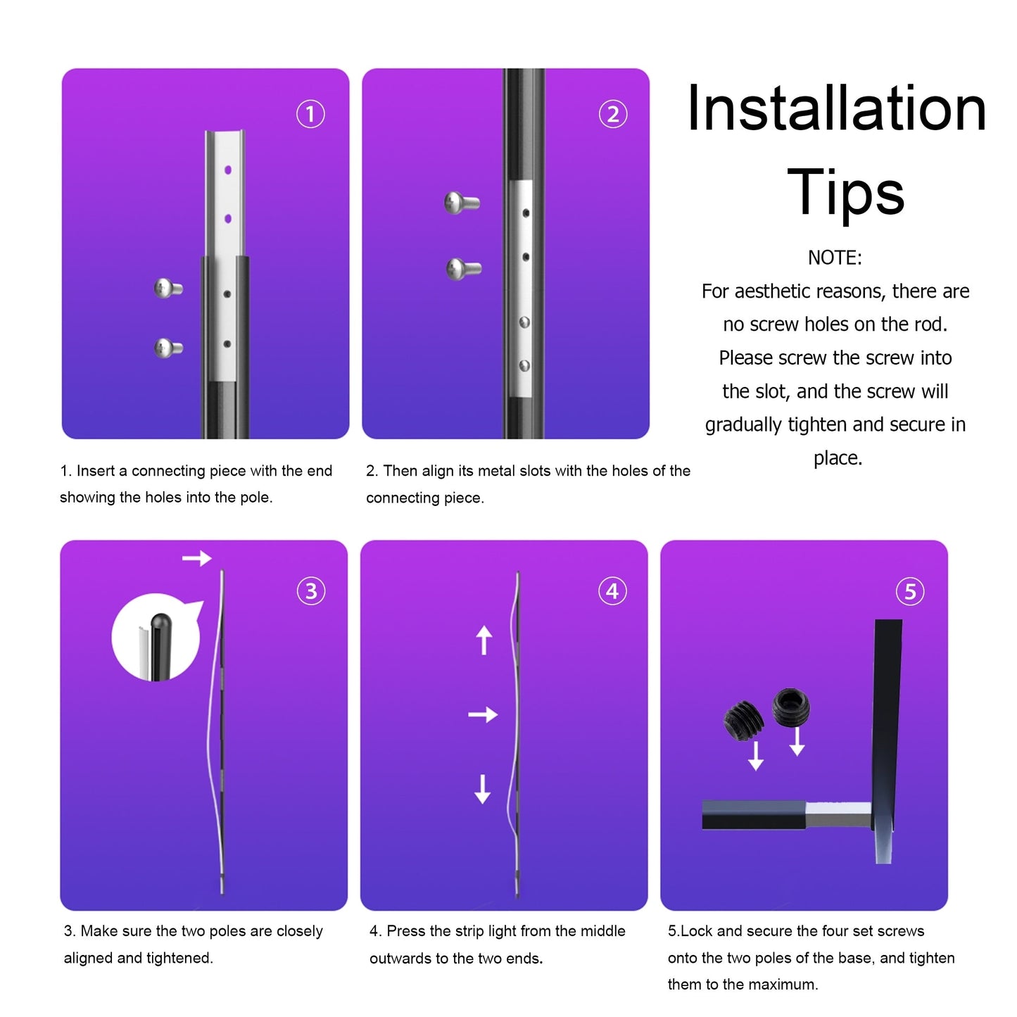Lampe d'angle en métal RVB 55 LED minimaliste