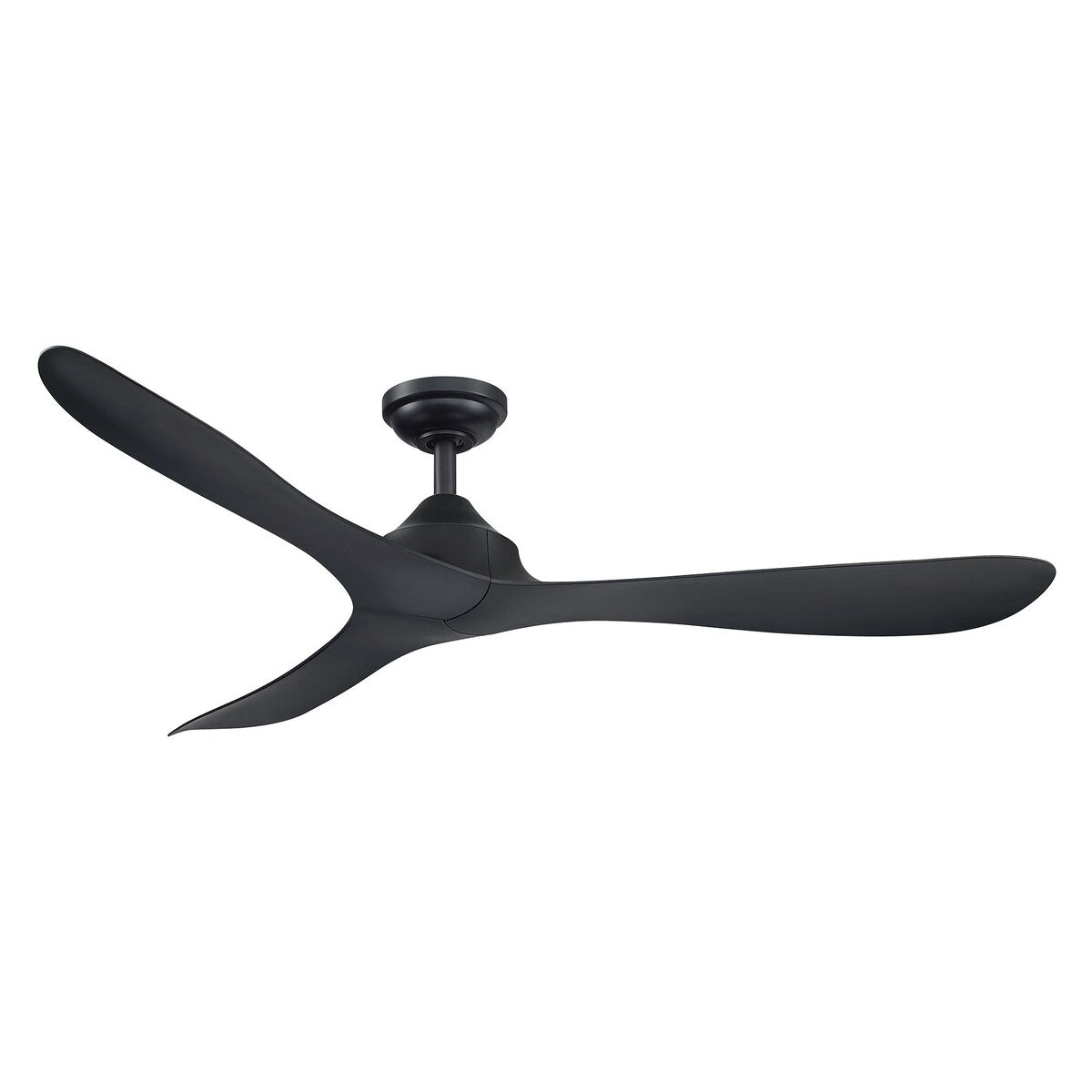 Ventilateur de plafond moderne noir à hélice à courant continu à 3 pales avec télécommande