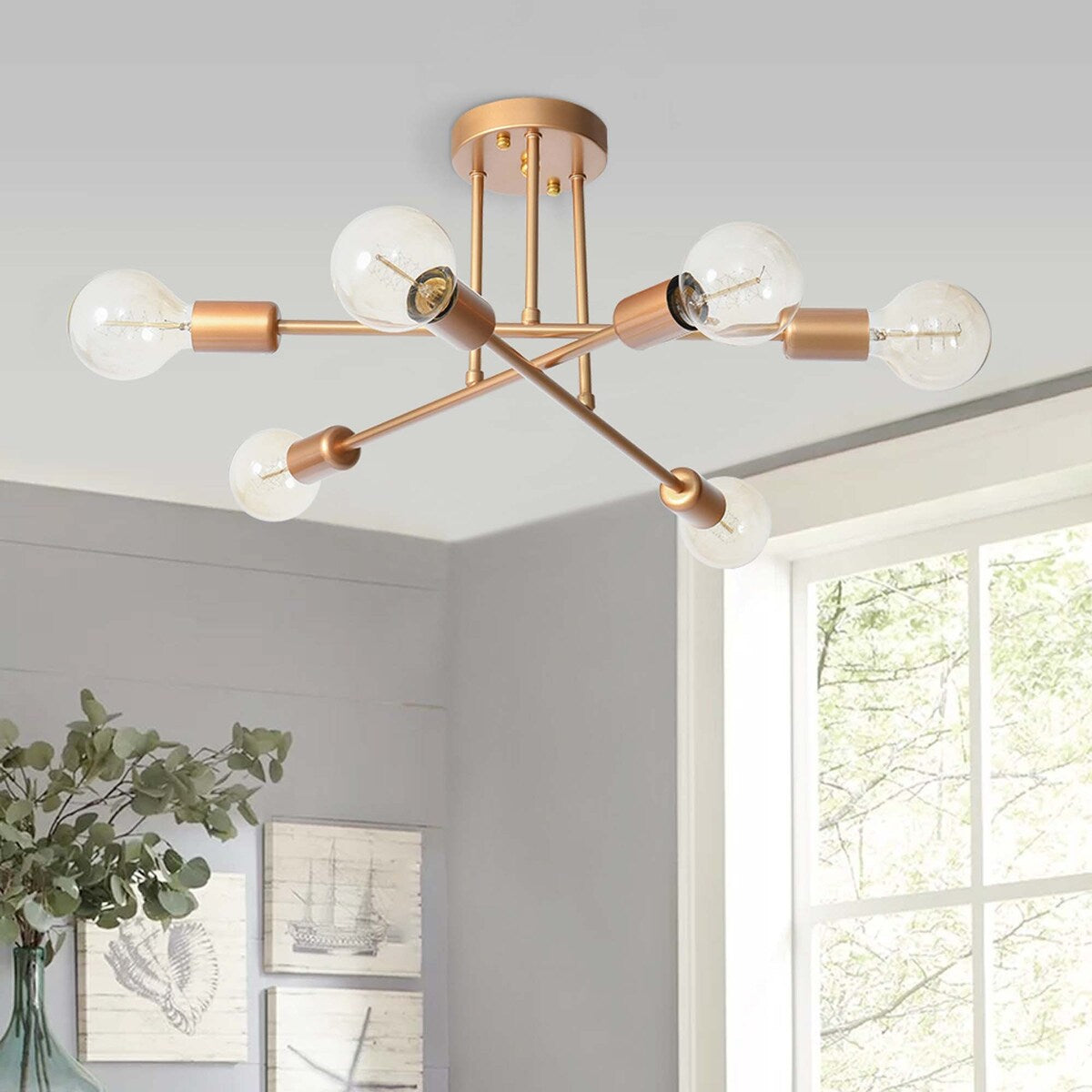 Plafonnier semi-encastré moderne en métal Sputnik de 60 cm (23,62 po)