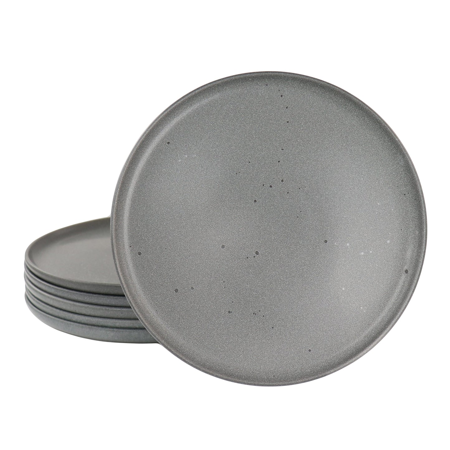 Ensemble de 6 assiettes rondes en grès de 26,7 cm (10,5 po) couleur truffe