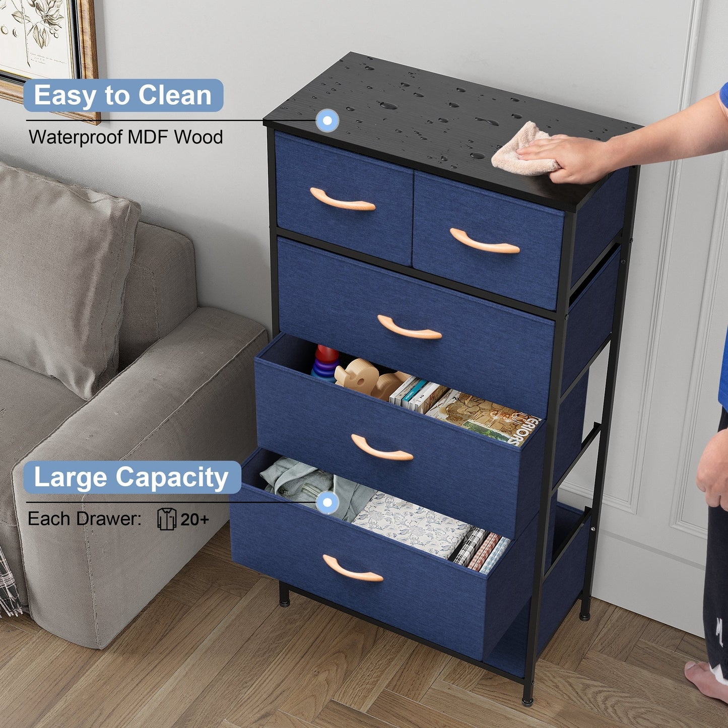 Commode verticale à 6 tiroirs de Crestlive Products