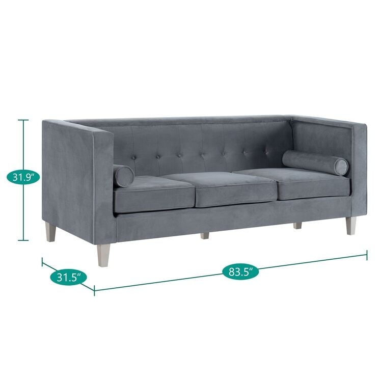 Sofa for Living Room Mid Century Sofa Tufted Cushion Solid Wooden Legs for Living Room Bedroom Comfy