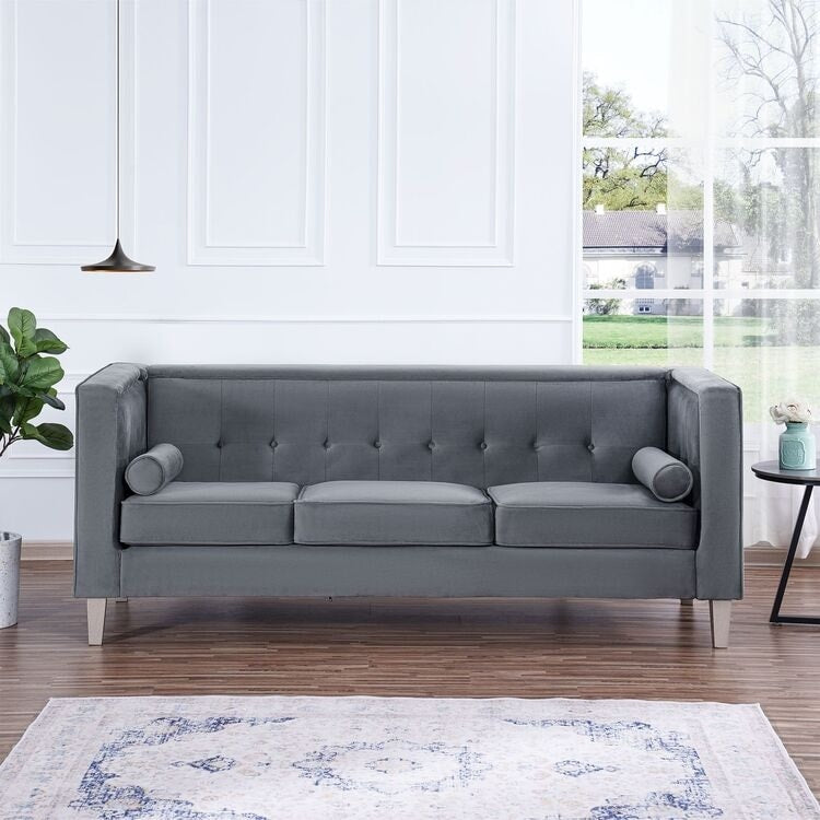 Sofa for Living Room Mid Century Sofa Tufted Cushion Solid Wooden Legs for Living Room Bedroom Comfy