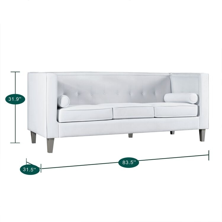 Sofa for Living Room Mid Century Sofa Tufted Cushion Solid Wooden Legs for Living Room Bedroom Comfy