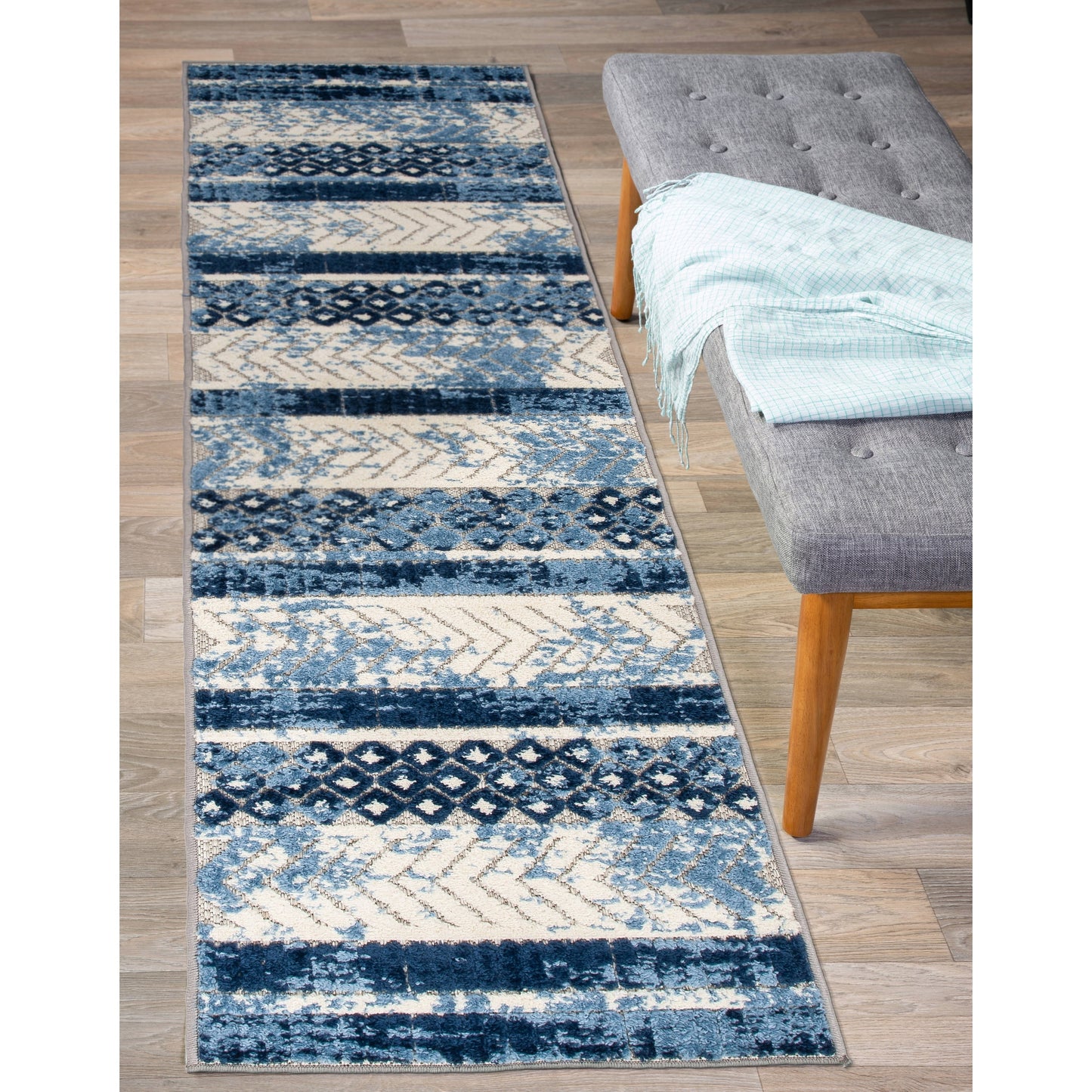 Tapis d'intérieur/extérieur géométrique vieilli World Rug Gallery