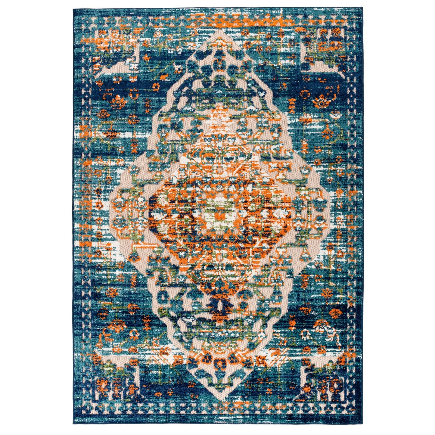 Tapis traditionnel d'intérieur/extérieur vieilli World Rug Gallery
