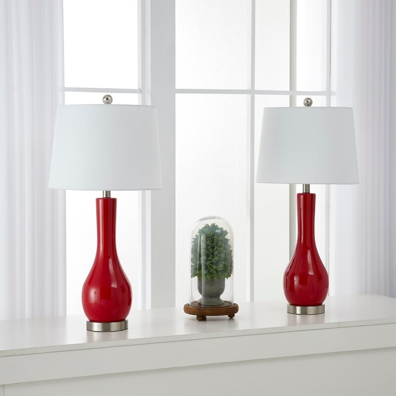 Ensemble de lampes de table en céramique 28,5 avec USB (lot de 2)