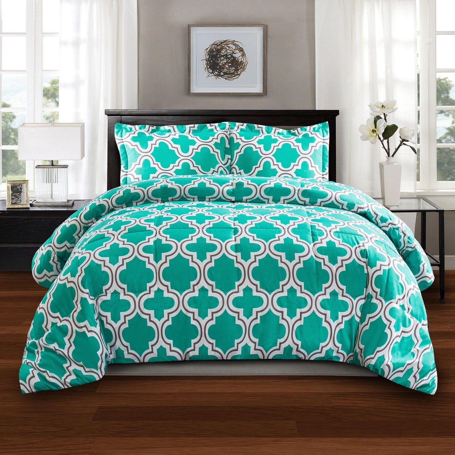 Ensemble de couettes toutes saisons en tissu treillis alternatif en duvet de qualité supérieure