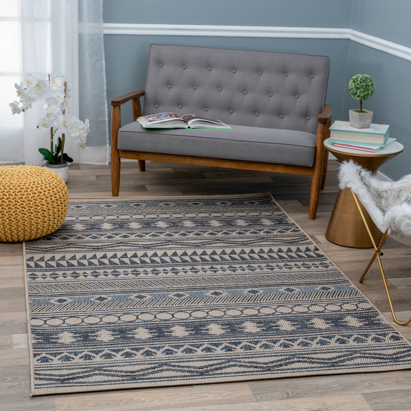 Tapis d'intérieur/extérieur bohème moderne de la World Rug Gallery