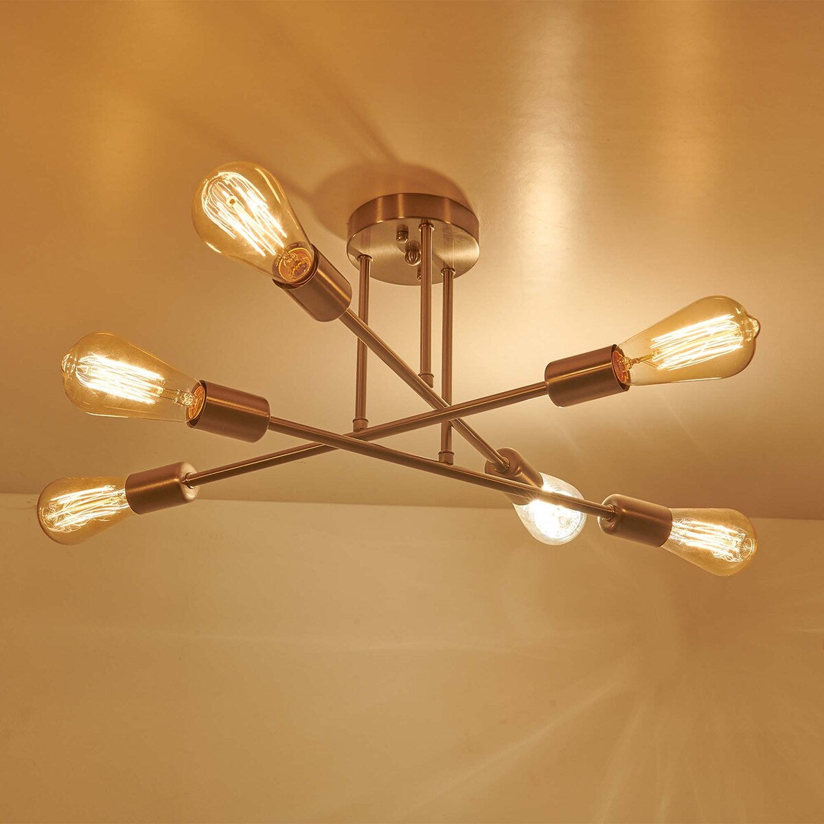 Plafonnier semi-encastré moderne en métal Sputnik de 60 cm (23,62 po)