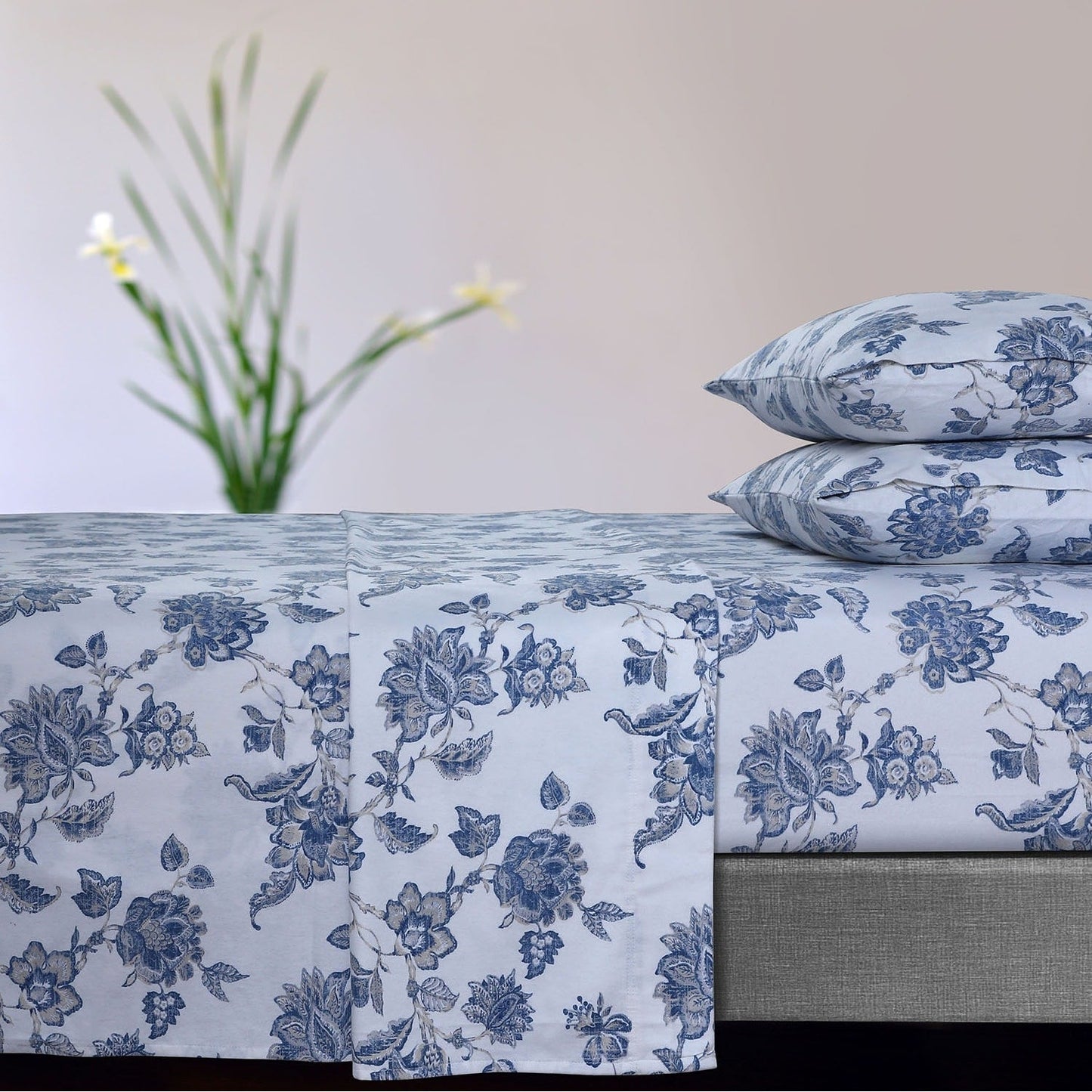 Parure de draps à poches extra profondes en flanelle de coton douce 170 g/m² imprimée