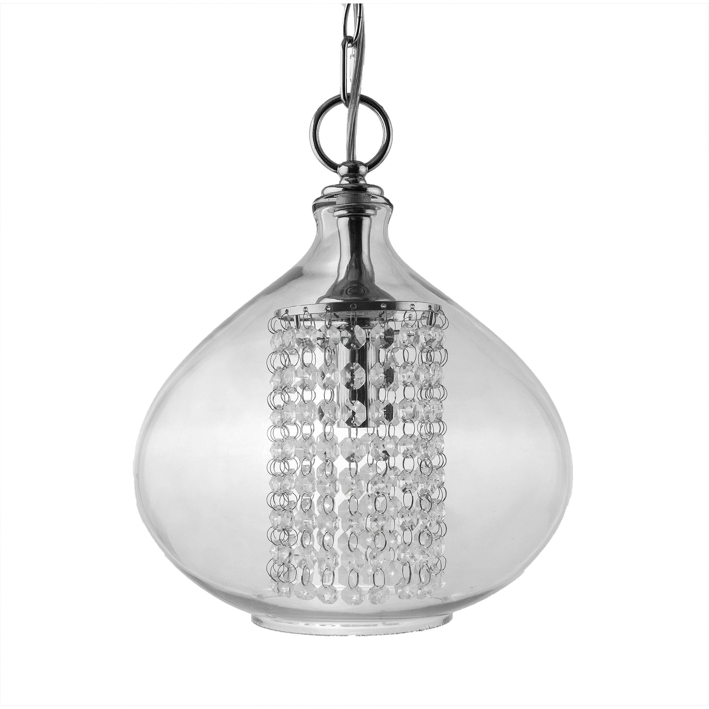 Pendentif en verre de Wallock et bijoux en cristal à facettes en verre Orchidée argentée, à brancher et à accrocher