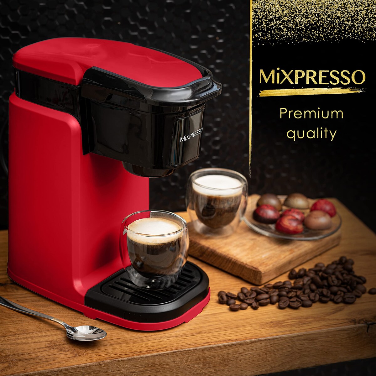 Cafetière à une tasse, machine à café individuelle, compatible avec KCup, fonction One Touch, grise