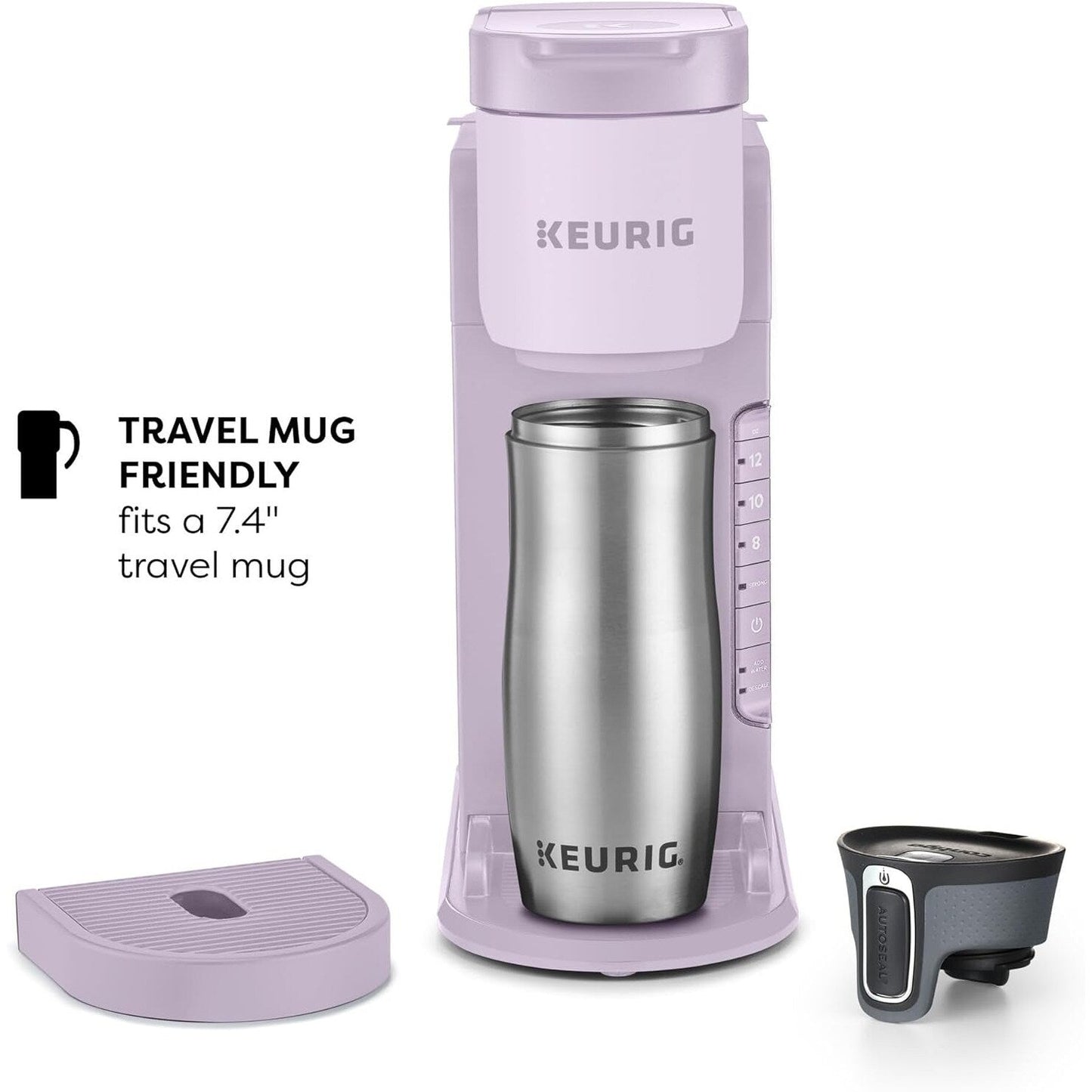 Cafetière K-Cup à dose unique, 3 tailles d'infusion, infusion forte, réservoir de 1,27 l, lavande