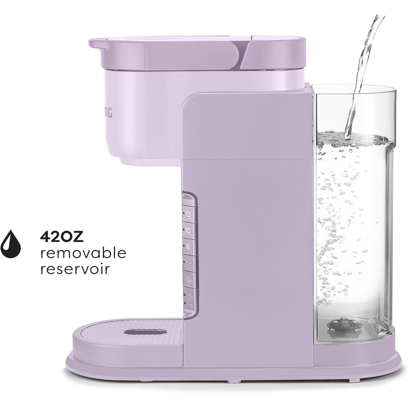 Cafetière K-Cup à dose unique, 3 tailles d'infusion, infusion forte, réservoir de 1,27 l, lavande