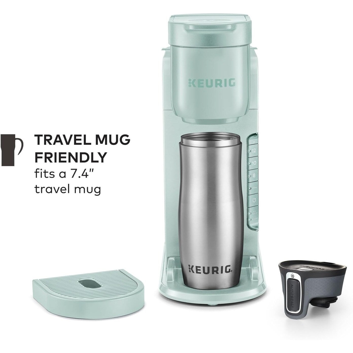Cafetière K-Cup à dose unique, 3 tailles d'infusion, infusion forte, réservoir de 1,27 l, menthe