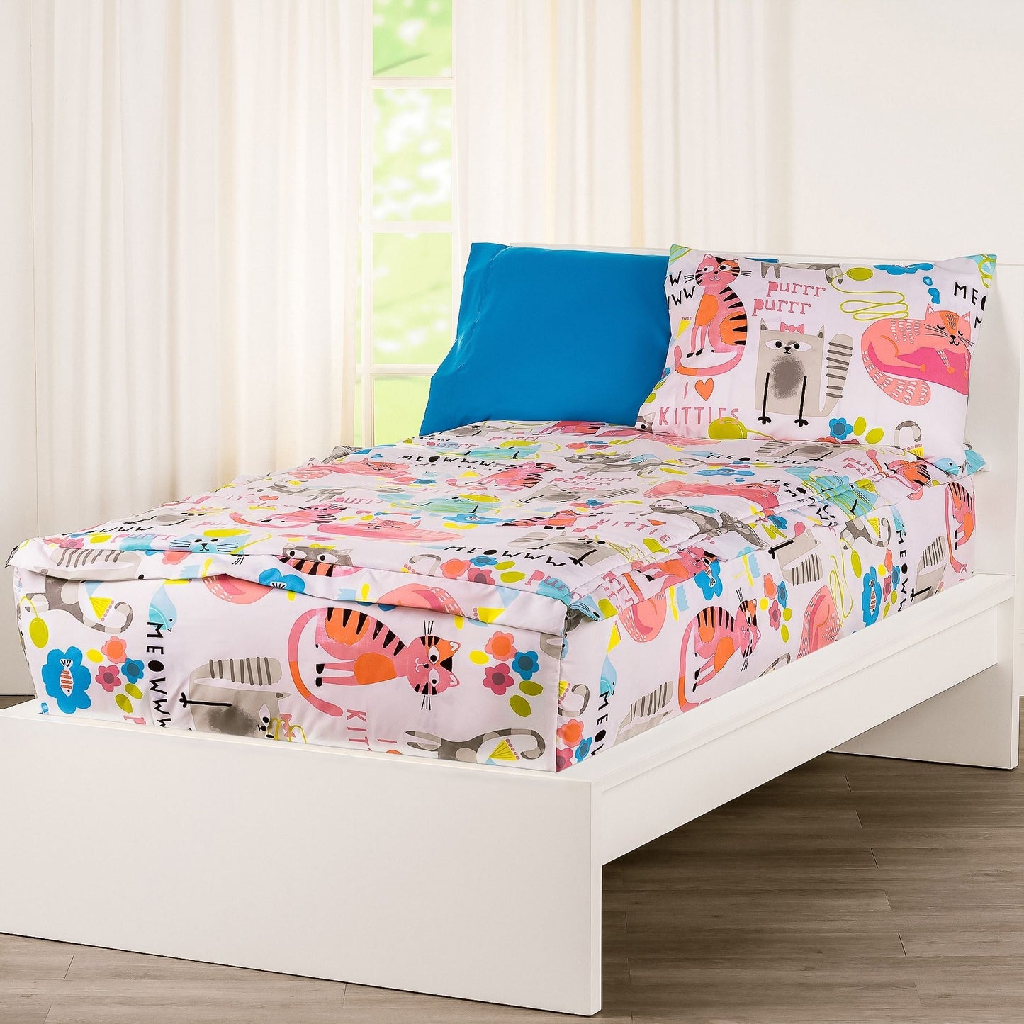 Parure de lit de luxe à fermeture éclair Siscovers I Heart Cats Bunkie