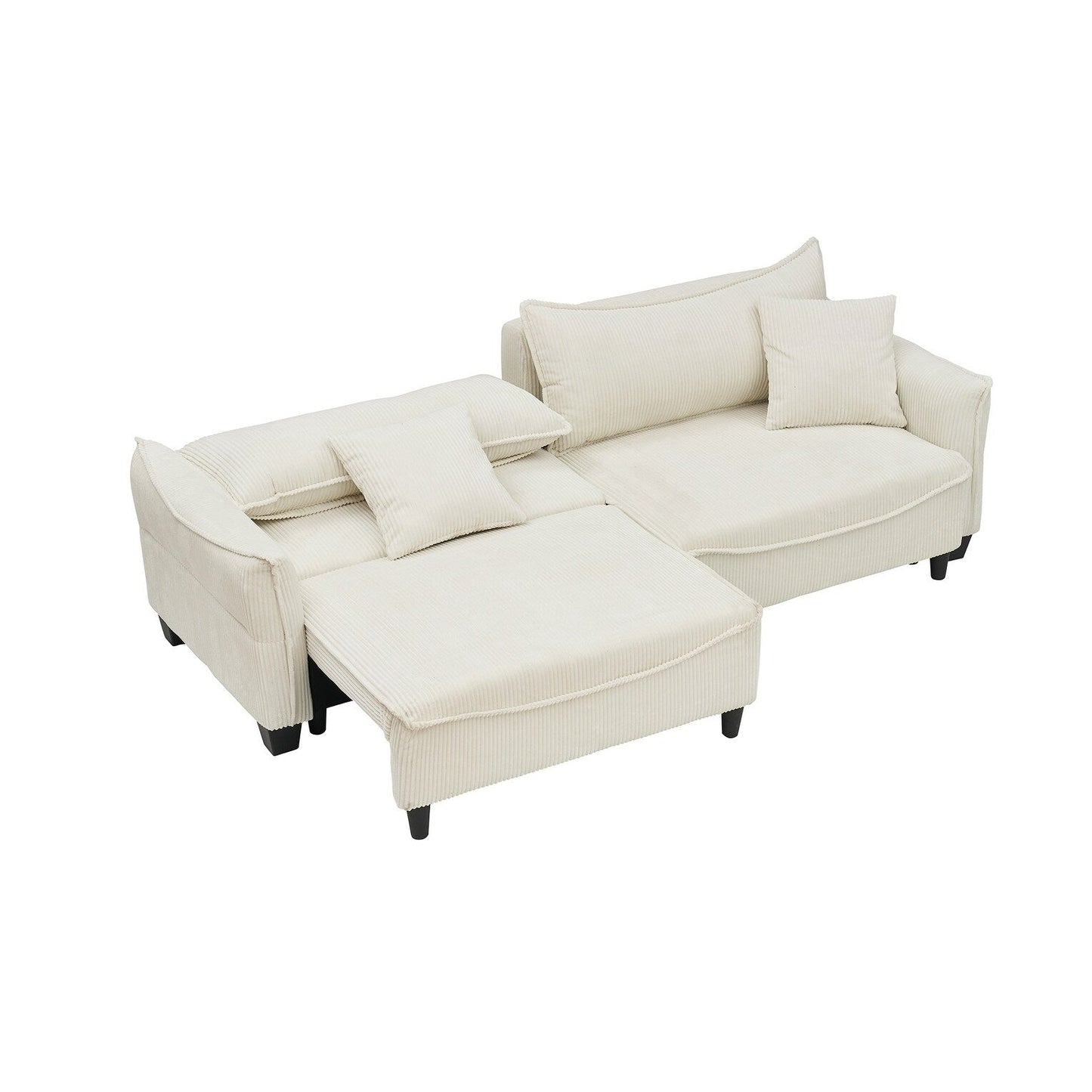 Sofa can be Converted into A Sofa Bed with Two Throw Pillows