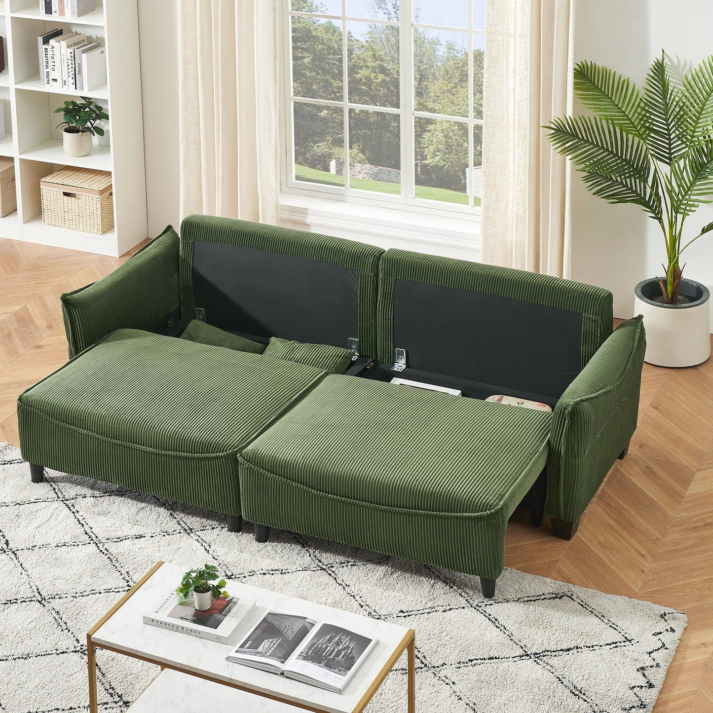 Sofa can be Converted into A Sofa Bed with Two Throw Pillows
