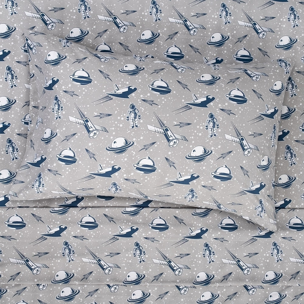 Parure de draps à motifs de vaisseaux spatiaux par Sweet Home Collection - Multi