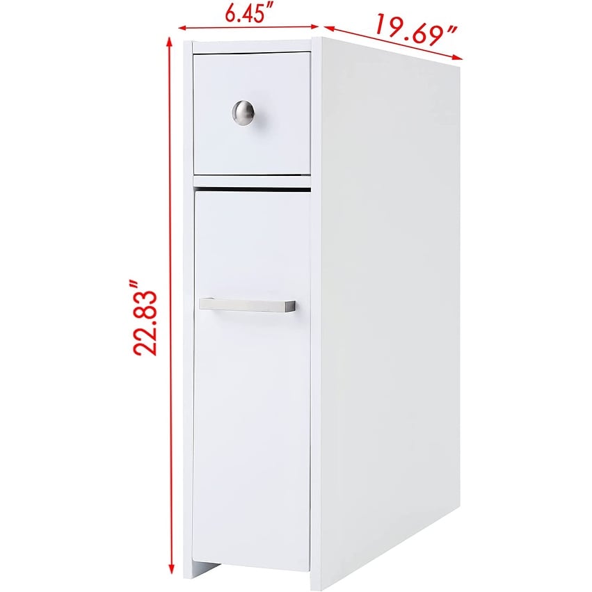 Meuble de rangement de salle de bain Spirich Home Slim, porte-papier toilette autoportant, meuble de salle de bain avec tiroir coulissant
